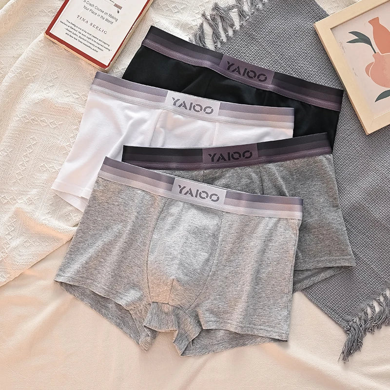 4Pcs Men's Casual Shorts Pants Underwear Panties Cotton Boxers Man Underpants Male Shorts Homme U Convex Lingerie Wholesale Lots