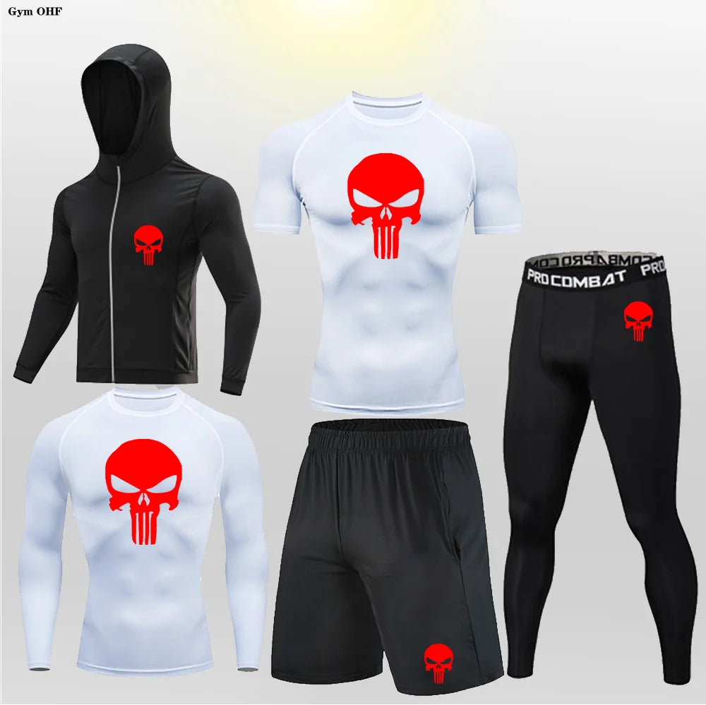 Sportswear Gym Fitness Tracksuit Men's Running Sets Compression Basketball Underwear Tights Jogging Sports Suits Clothes Dry Fit