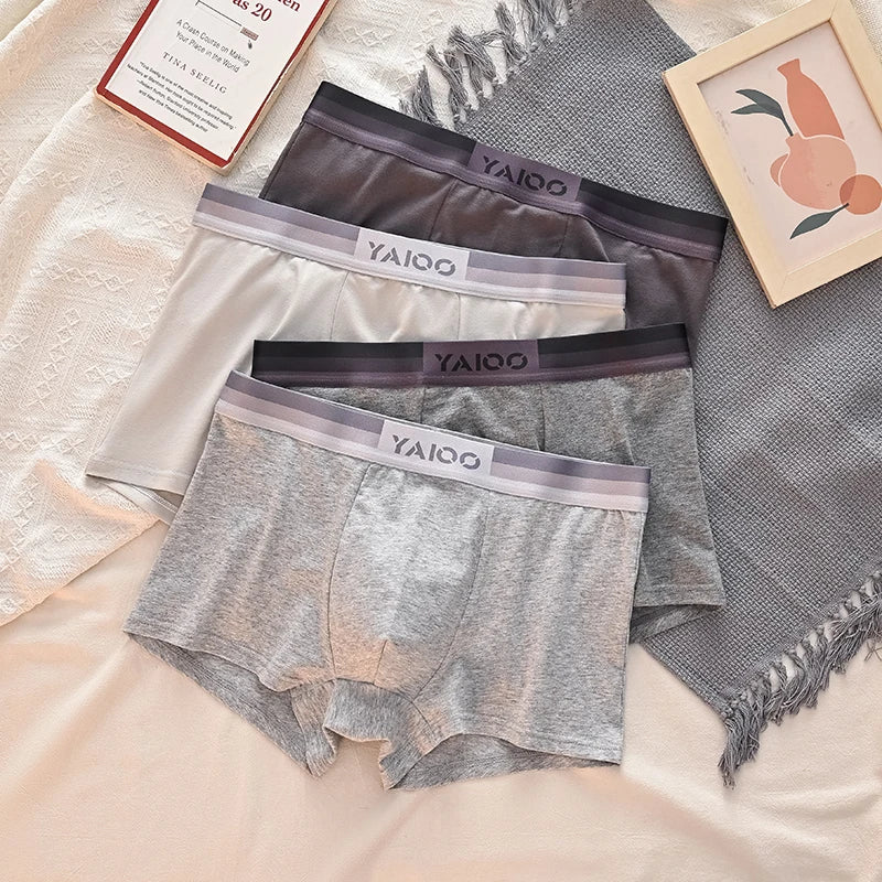 4Pcs Men's Casual Shorts Pants Underwear Panties Cotton Boxers Man Underpants Male Shorts Homme U Convex Lingerie Wholesale Lots