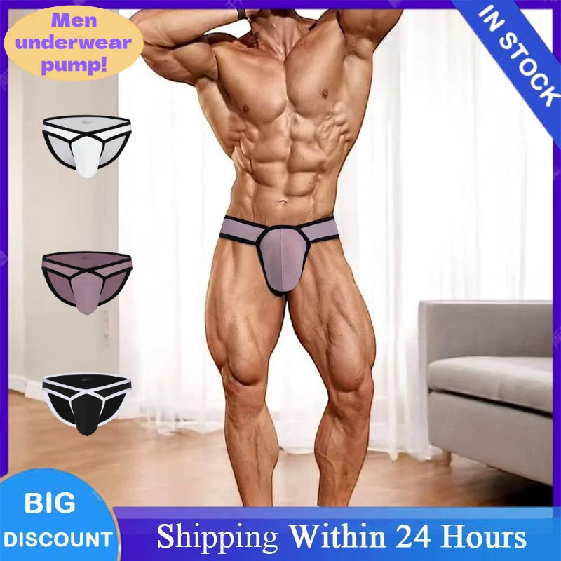 Men Modal Briefs Male 3D Pouch Athletic Sports Breathable Skin-friendly Soft Underwear High Stretch Underpants for Daily Wear