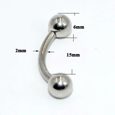 1PC Stainless Steel Big Size Straight Barbell Rings Curved Banana Penis Tragus Large Horseshoe Rings Ear Piercing jewelry