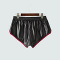 Men Shiny Patent Leather Shorts Chic Contrasting Colors Hot Pants Man PVC Elastic Band Underwear Swimming Trunks Beach Custom