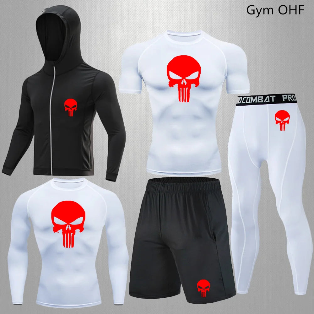 Sportswear Gym Fitness Tracksuit Men's Running Sets Compression Basketball Underwear Tights Jogging Sports Suits Clothes Dry Fit
