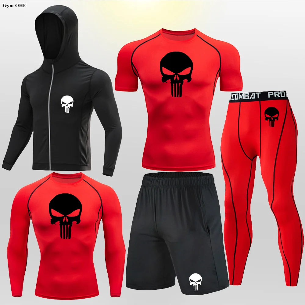 Sportswear Gym Fitness Tracksuit Men's Running Sets Compression Basketball Underwear Tights Jogging Sports Suits Clothes Dry Fit