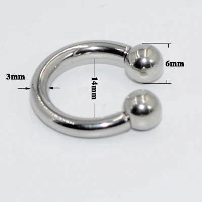 1PC Stainless Steel Big Size Straight Barbell Rings Curved Banana Penis Tragus Large Horseshoe Rings Ear Piercing jewelry