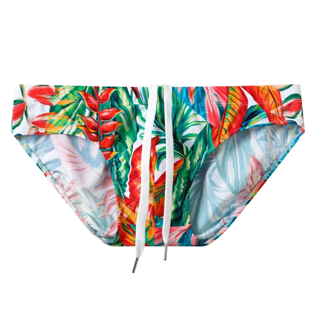 Sexy Man's Brand Swimming Push-up Pad Swim Trunks Low Waist Swimming Men Briefs Swimwear Boxers Patchwork Color Hot Sell Summer