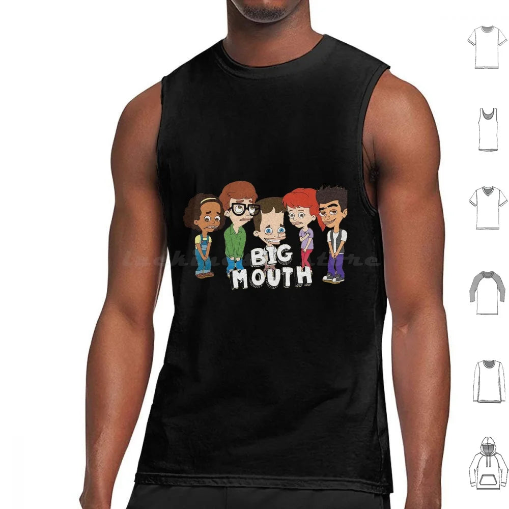 Big Mouth Essential Tank Tops Print Cotton Big Mouth Series Animation Condom Contraceptive Teen Grace Monster