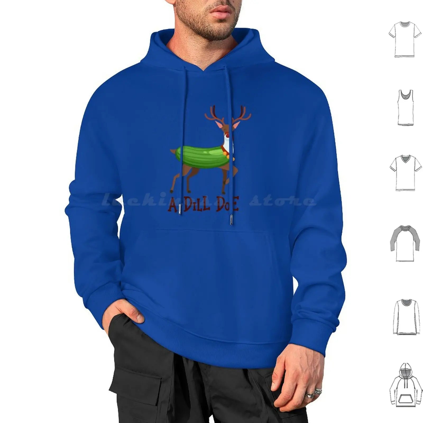 A Dill Doe Design For A Jokes Fan Hoodies Long Sleeve A Dill Doe Deer Jokes Fan Party Dill Doe Dildo Pickle Pun Joke Sex