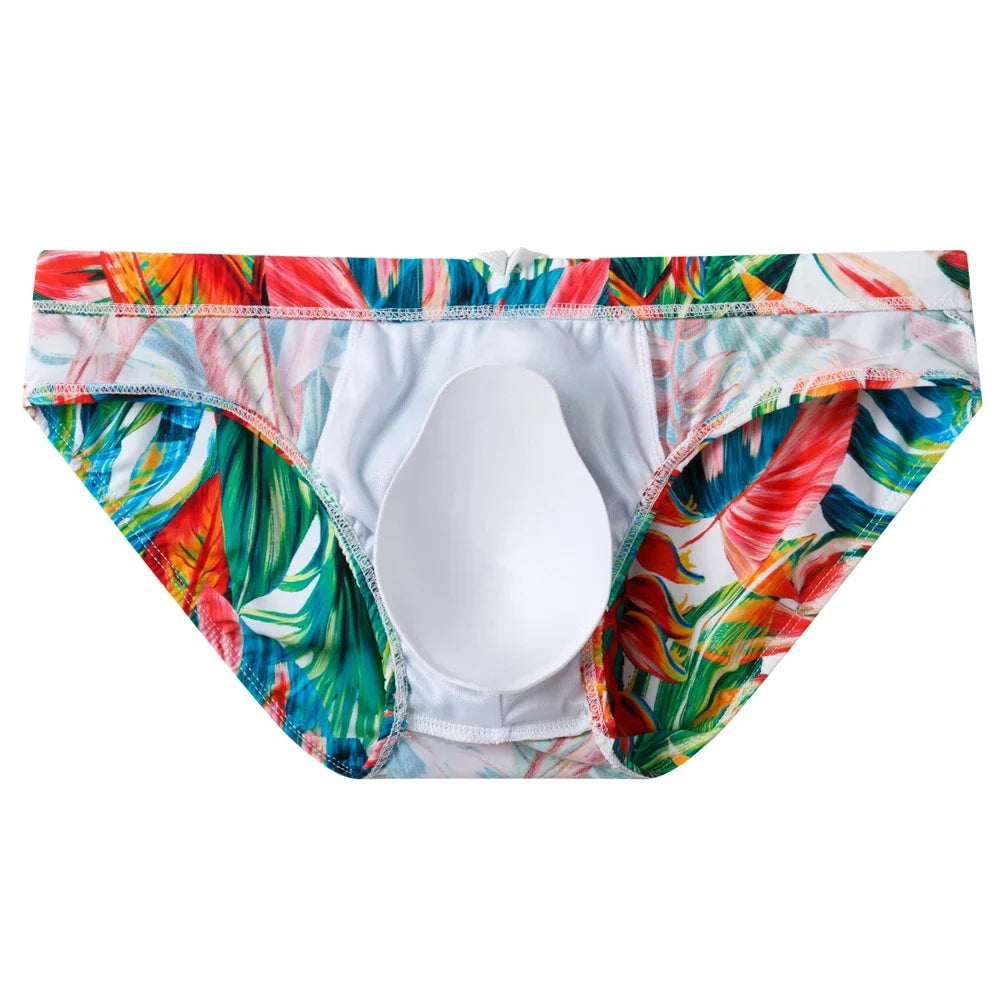 Sexy Man's Brand Swimming Push-up Pad Swim Trunks Low Waist Swimming Men Briefs Swimwear Boxers Patchwork Color Hot Sell Summer