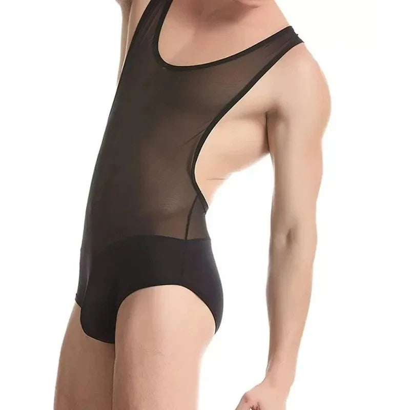 One-piece Vest Men's Sexy Personalized Uniform Underwear T-shirt Tight Stretch Loungewear Men's