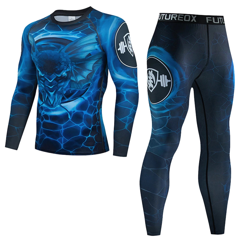 Sportswear Gym Fitness Tracksuit Men's Running Sets compressed shirt Underwear Tights Jogging Sports Suits Clothes quick Dry Fit